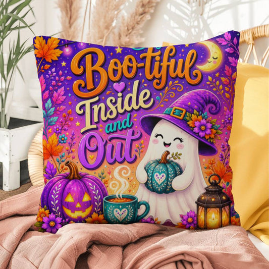 Boo-tiful Inside And Out message with witchy Halloween artwork and positive self worth theme