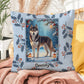 Husky Agouti & White Pillow - Arctic Husky throw pillow, cozy winter dog decor, personalized accent