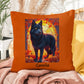Black Siberian Husky pillow amber eyes, personalized indoor outdoor dog cushion for Husky lovers - MySisterIsASurvivor