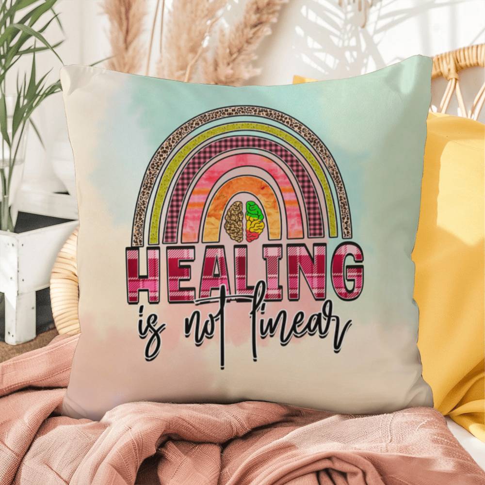 Healing Is Not Linear: Indoor/Outdoor Pillow for Wellness, Style & Stress Relief