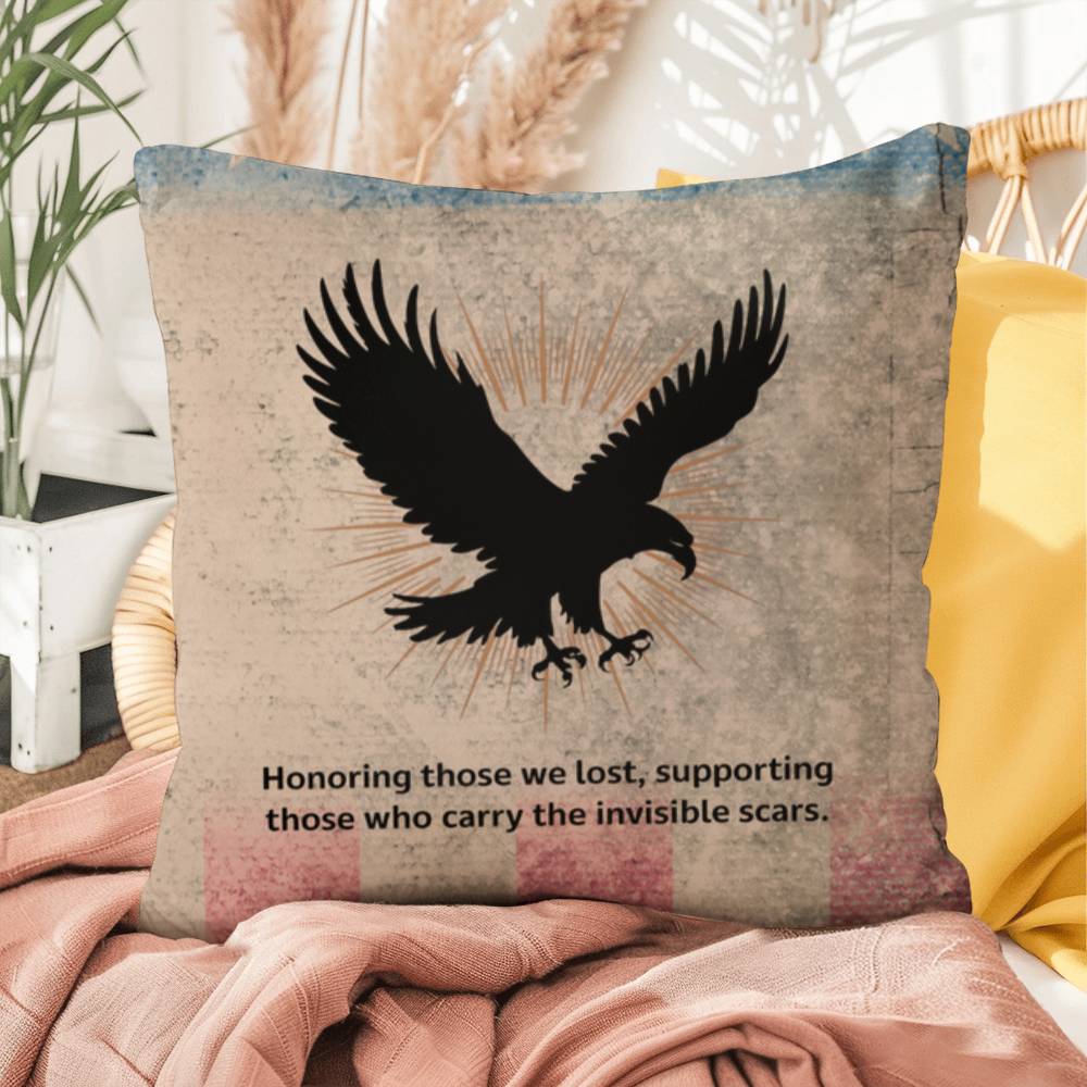 Honoring Those We Lost Indoor/Outdoor Pillow: Resilient Comfort - Mental Health & Memorial Tribute
