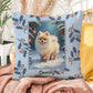 Pomeranian Cream Pillow - Holiday Pom pillow, seasonal dog throw, indoor/outdoor home accent