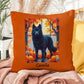 Black Siberian Husky pillow blue eyes, custom indoor outdoor Husky cushion for pet owners - MySisterIsASurvivor