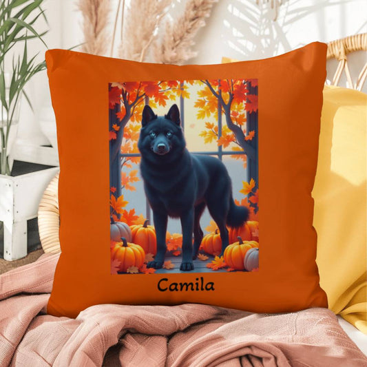 Black Siberian Husky pillow blue eyes, custom indoor outdoor Husky cushion for pet owners - MySisterIsASurvivor