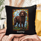 American Water Spaniel Stained Glass Pillow, custom throw for couch, garden, and pet lovers