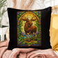 Shop our moose stained glass style throw pillow featuring the 16" x 16" style option from MySisterIsASurvivor.