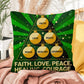 Faith, Love, Peace, Healing, Courage Throw Pillow - Motivational Christmas décor for inner peace