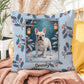 French Bulldog White Pillow - Holiday Frenchie throw pillow, indoor cozy dog accent pillow