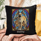 Belgian Malinois (Cream) Indoor/Outdoor Pillow - Personalized Stained Glass Dog Tribute & Comfort Gift
