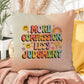 More Compassion, Less Judgement: Indoor/Outdoor Pillow - Groovy Affirmation for Emotional Wellness & Positive Vibes