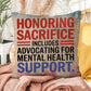 Honoring Sacrifice custom pillow for military tribute, PTSD support, and veteran remembrance on Memorial Day or year-round