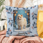 Pomeranian White & Cream Pillow - Cozy Pom pillow, winter dog throw, indoor seasonal accent