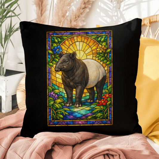 Shop our tapir stained glass style throw pillow featuring the 16" x 16" style option from MySisterIsASurvivor.