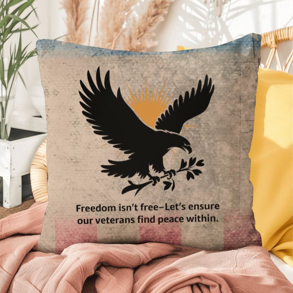 Freedom Isn't Free Indoor/Outdoor Pillow: Resilient Comfort - Mental Health & Memorial Tribute