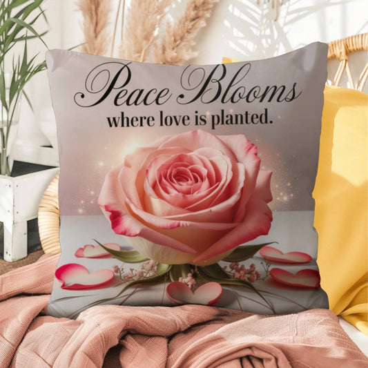 Peace Blooms Where Love Is Planted: Indoor/Outdoor Pillow Self-Care for Relaxation, Mindfulness & Emotional Wellness