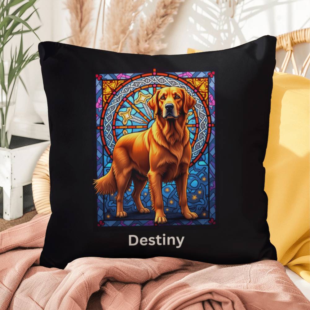 Red Golden Retriever indoor/outdoor pillow, custom dog lover throw pillow gift for pet parents