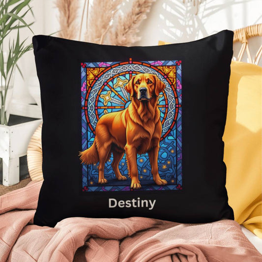 Red Golden Retriever indoor/outdoor pillow, custom dog lover throw pillow gift for pet parents