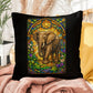 Shop our elephant stained glass style throw pillow featuring the 16" x 16" style option from MySisterIsASurvivor.