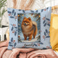 Pomeranian Orange Sable Pillow - Winter Pom throw pillow, seasonal dog decor, cozy indoor accent