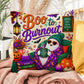 Boo To Burnout Halloween Throw Pillow - Coffee Cozy Calm Repeat Ghost Pillow