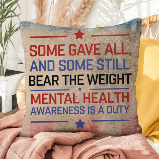 Some Gave All personalized tribute pillow for veterans, Memorial Day remembrance, and PTSD mental health support