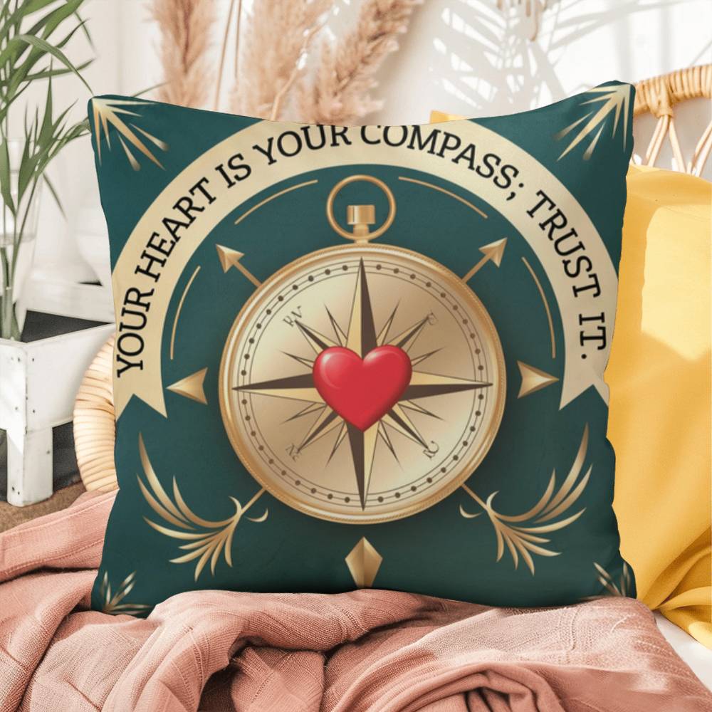 Your Heart Is Your Compass; Trust It: Indoor/Outdoor Pillow Self-Care for Relaxation, Mindfulness & Emotional Wellness