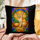 Shop our fennec fox stained glass style throw pillow featuring the 16" x 16" style option from MySisterIsASurvivor.