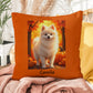 Cream Pomeranian indoor outdoor pillow, personalized dog cushion, cute pet lover gift decor