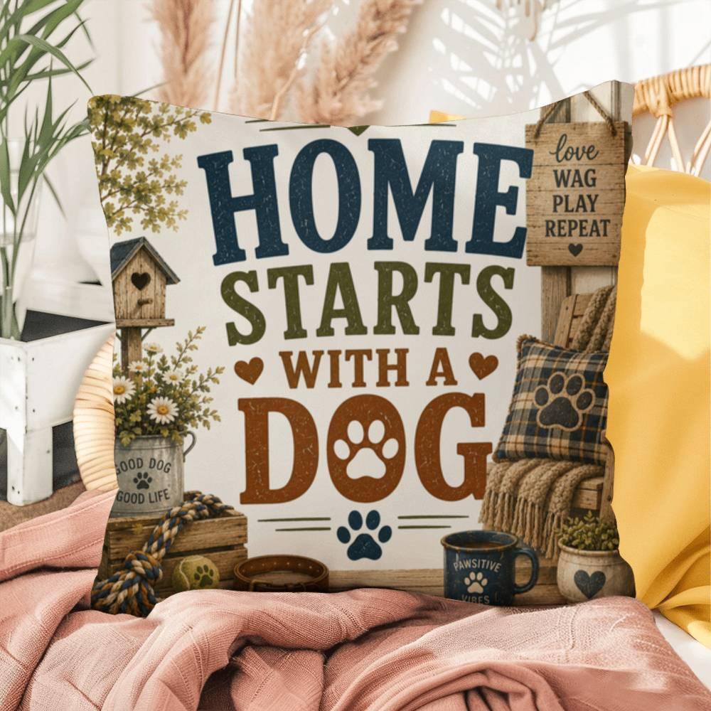 Shop our premium home starts with a dog throw pillow from MySisterIsASurvivor.