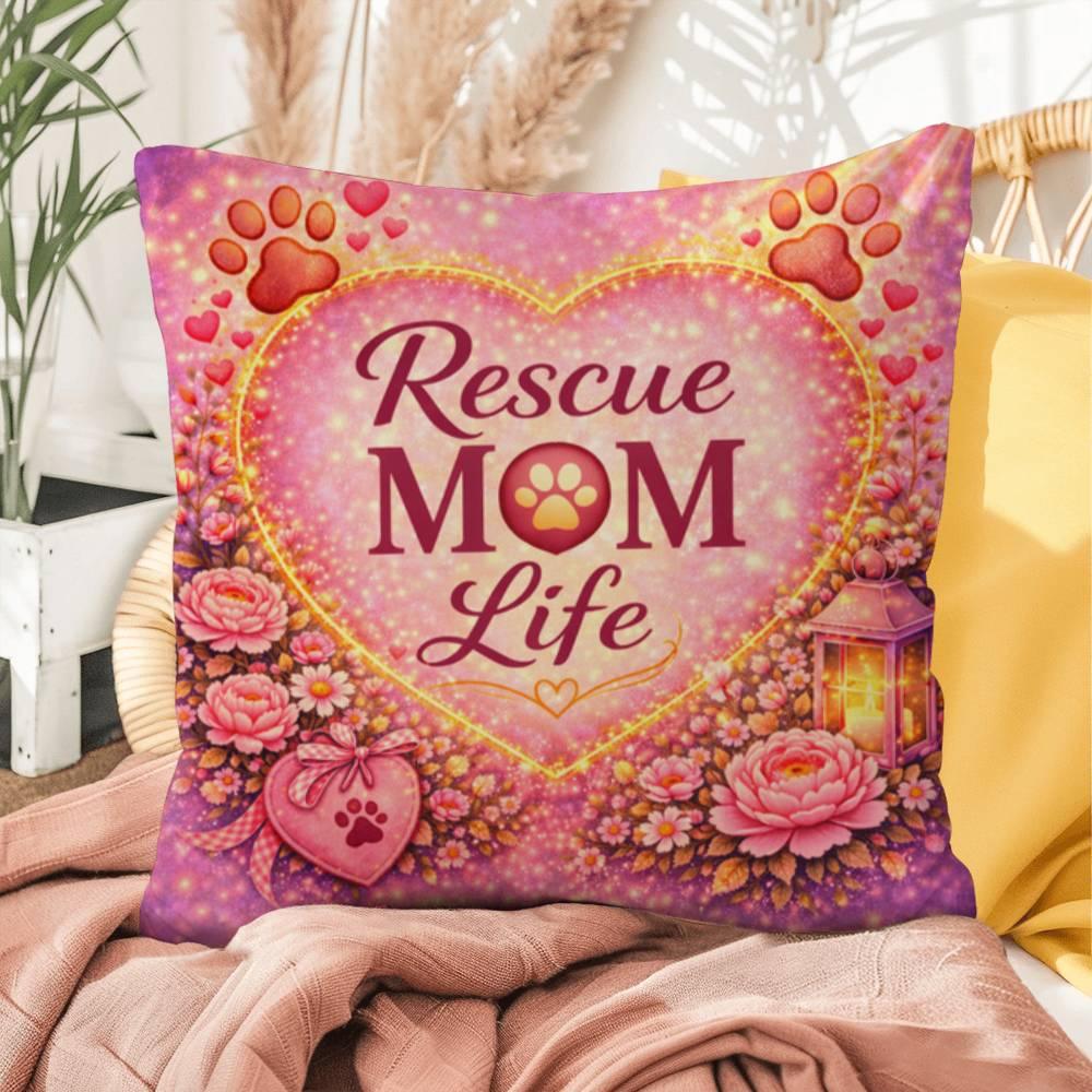Shop our premium rescue mom life throw pillow from MySisterIsASurvivor.