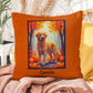 Golden Retriever pillow, custom indoor outdoor dog cushion, water-resistant accent - MySisterIsASurvivor