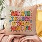 Groove Through The Hard Days: Indoor/Outdoor Pillow - Groovy Affirmation for Emotional Wellness & Positive Vibes