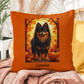 Pomeranian Black & Tan Coat Pillow, Custom Indoor Outdoor Dog Cushion, Cute Pet Accent