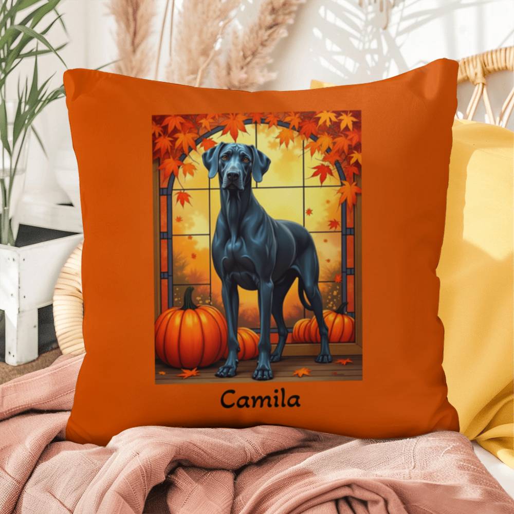 Great Dane (Blue) Throw Pillow - Custom Indoor/Outdoor Dog Cushion, Great Dane Lover Gift