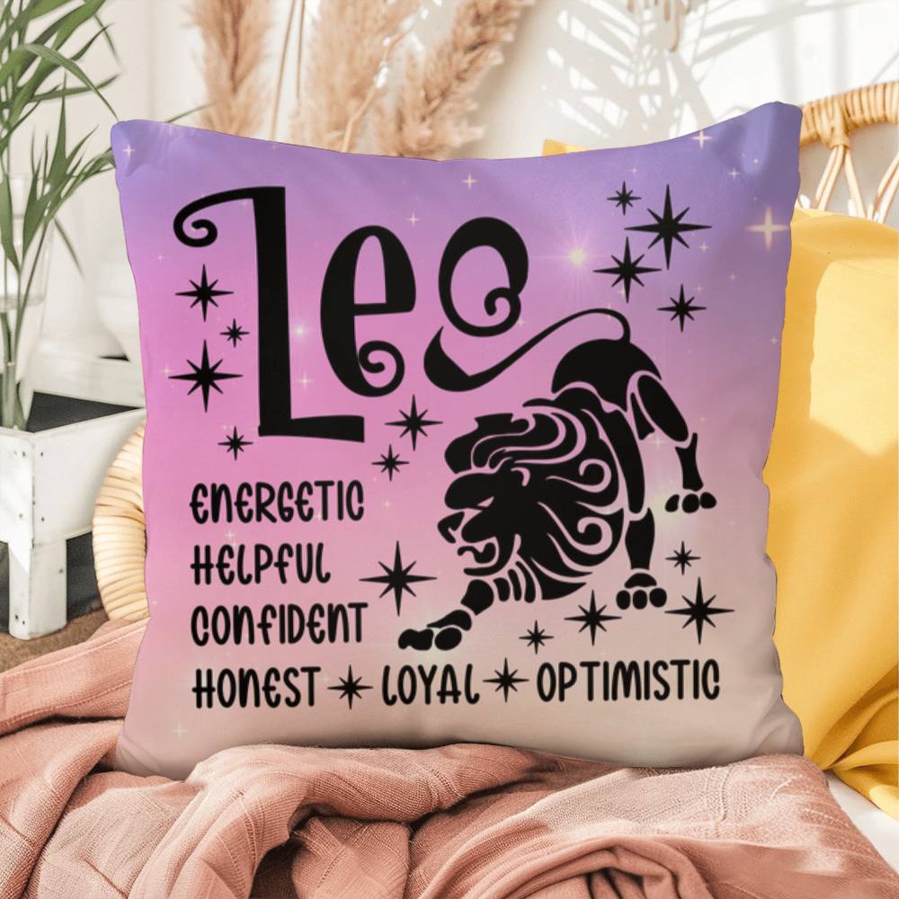Leo Indoor/Outdoor Pillow – Zodiac Astrology Decor, Boho Accent for Home & Patio