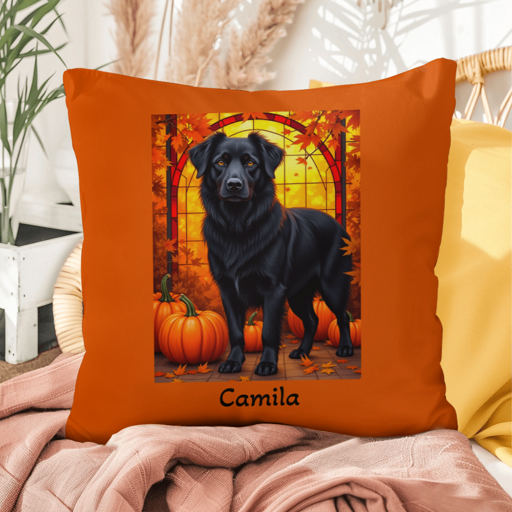 Australian Shepherd Black Coat Pillow, Custom Indoor Outdoor Dog Cushion for Herding Dog Lovers