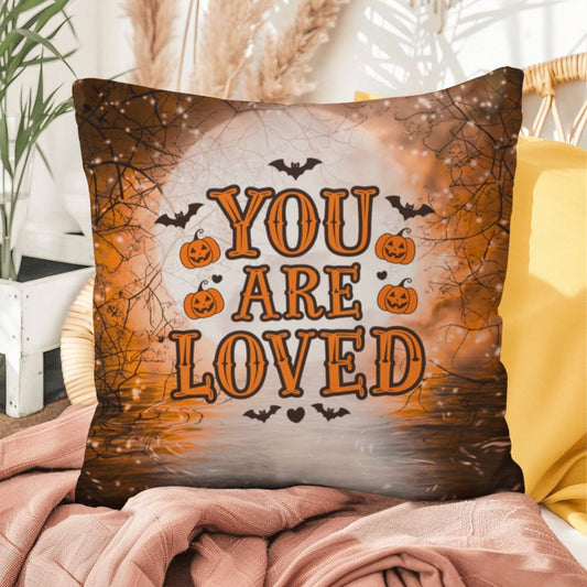 Mental health indoor/outdoor pillow with “You Are Loved” for comforting décor