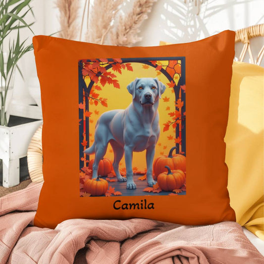 Silver Labrador Retriever pillow, personalized indoor outdoor lab cushion, home accent - MySisterIsASurvivor
