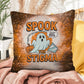 Ghost-themed indoor/outdoor Halloween pillow with “Spook The Stigma” for mental health awareness