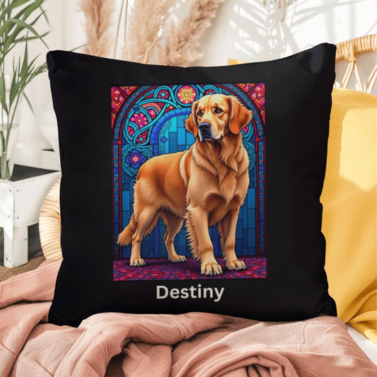 Light Golden Retriever personalized indoor/outdoor pillow, dog lover home or patio throw