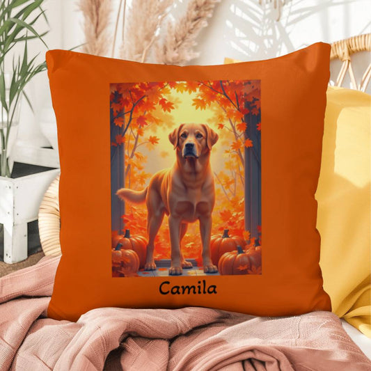 Fox Red Labrador Retriever pillow, personalized indoor outdoor lab cushion, soft home accent - MySisterIsASurvivor