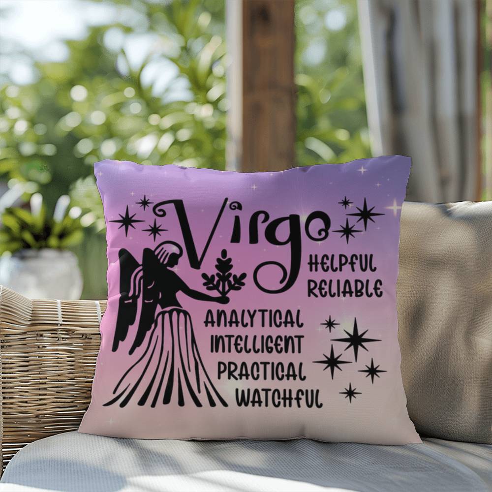 Virgo Indoor/Outdoor Pillow – Zodiac Astrology Decor, Boho Accent for Home & Patio