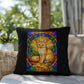 Shop our premium fennec fox stained glass style throw pillow from MySisterIsASurvivor.