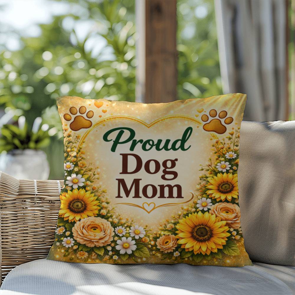 Shop our premium proud dog mom throw pillow from MySisterIsASurvivor.