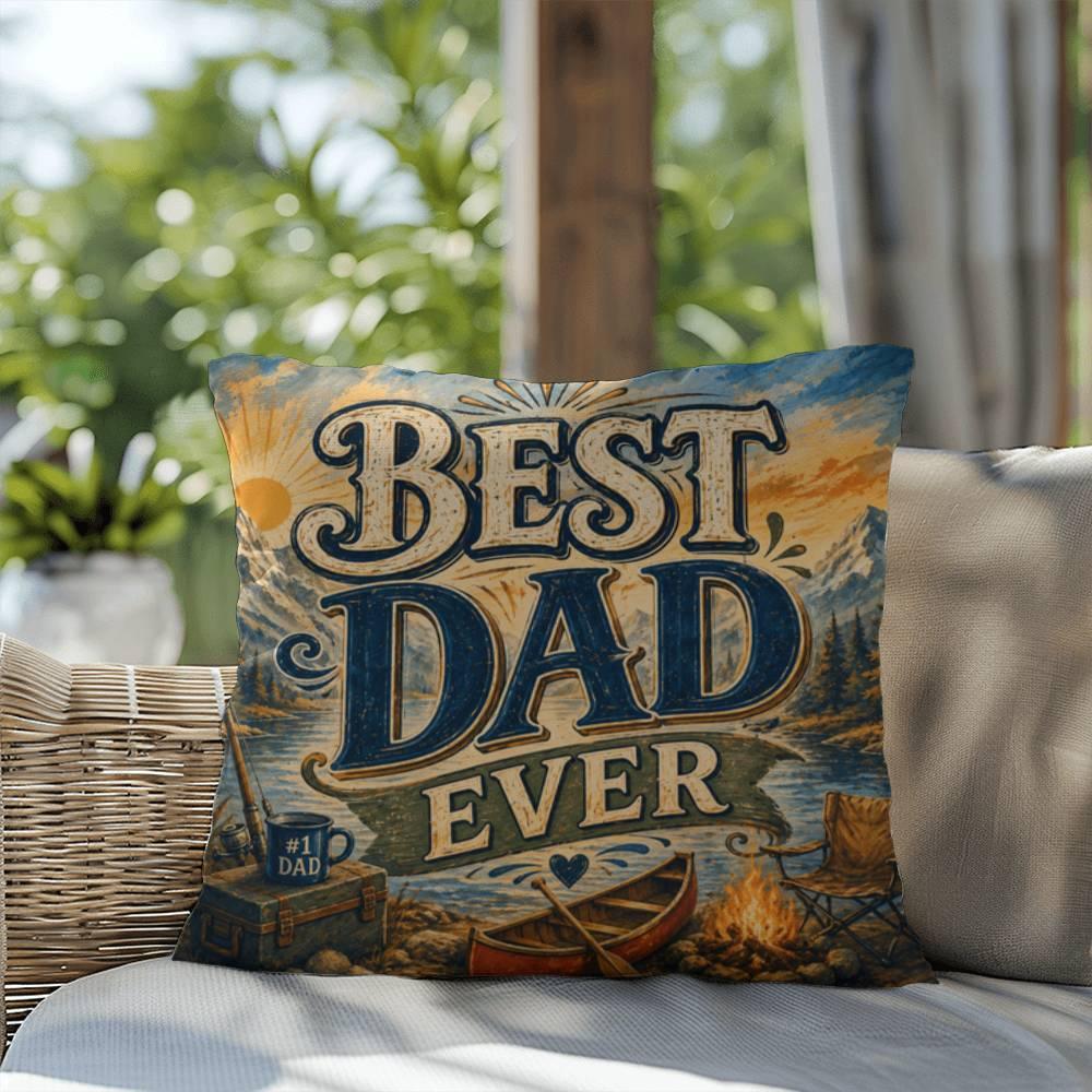 Shop our premium best dad ever throw pillow from MySisterIsASurvivor.