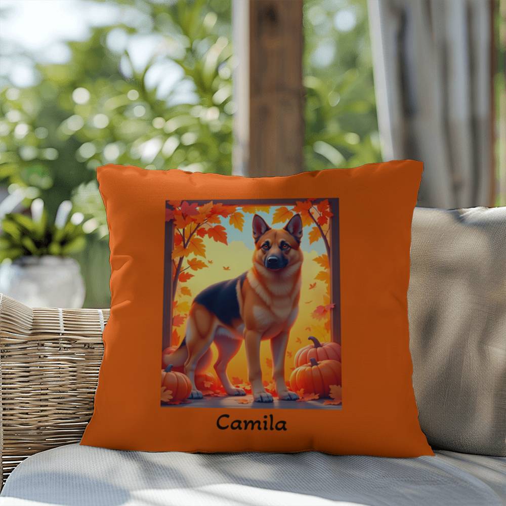 German Shepherd Black & Tan Coat Pillow, Personalized Indoor Dog Cushion, Home Accent Decor