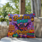 Bat-ter Days Ahead quote with cheerful bat artwork on a colorful Halloween throw pillow with uplifting fall vibes