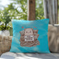 "I’m In A Relationship With My Bed" indoor/outdoor pillow, custom throw cushion for comfort, anxiety relief, and self-care.
