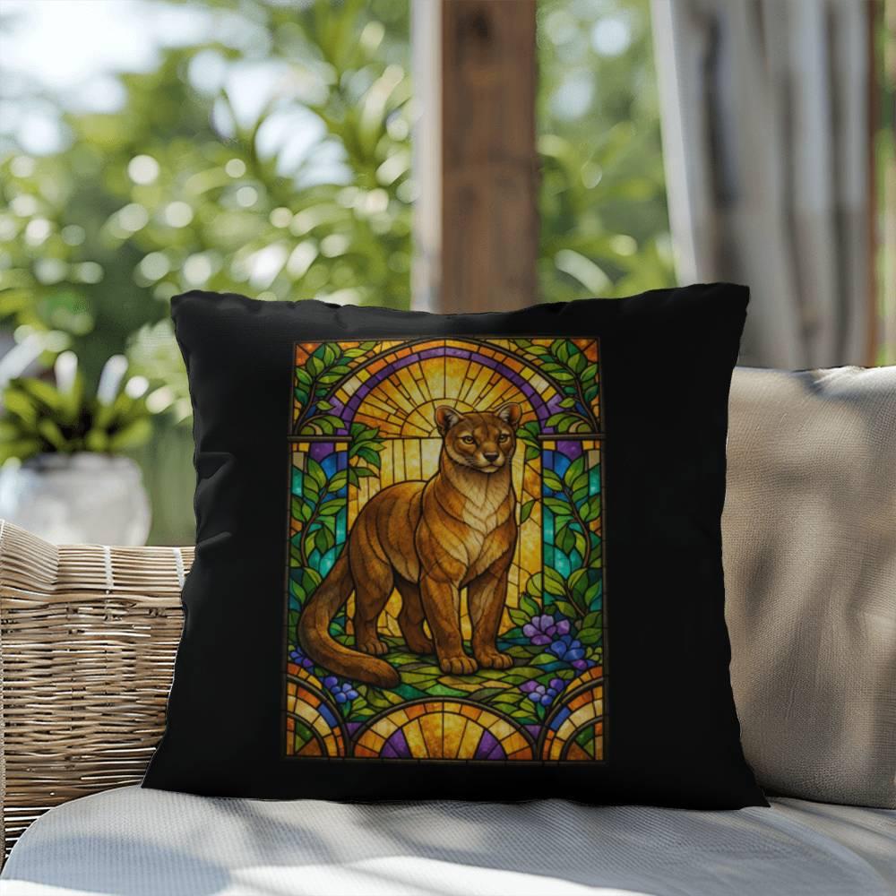Shop our premium fossa stained glass style throw pillow from MySisterIsASurvivor.