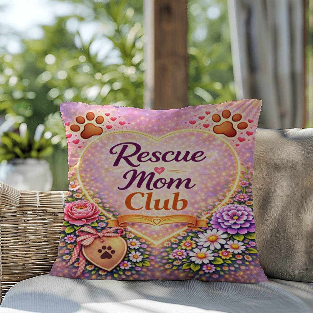 Shop our premium rescue mom club throw pillow from MySisterIsASurvivor.